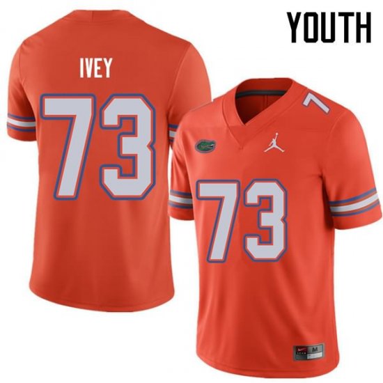 Youth Florida Gators #73 Martez Ivey NCAA Jordan Brand Orange Authentic Stitched College Football Jersey WAL0662FB